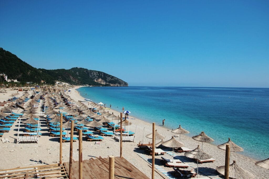 View of Dhermi Beach in Vlore, Albania