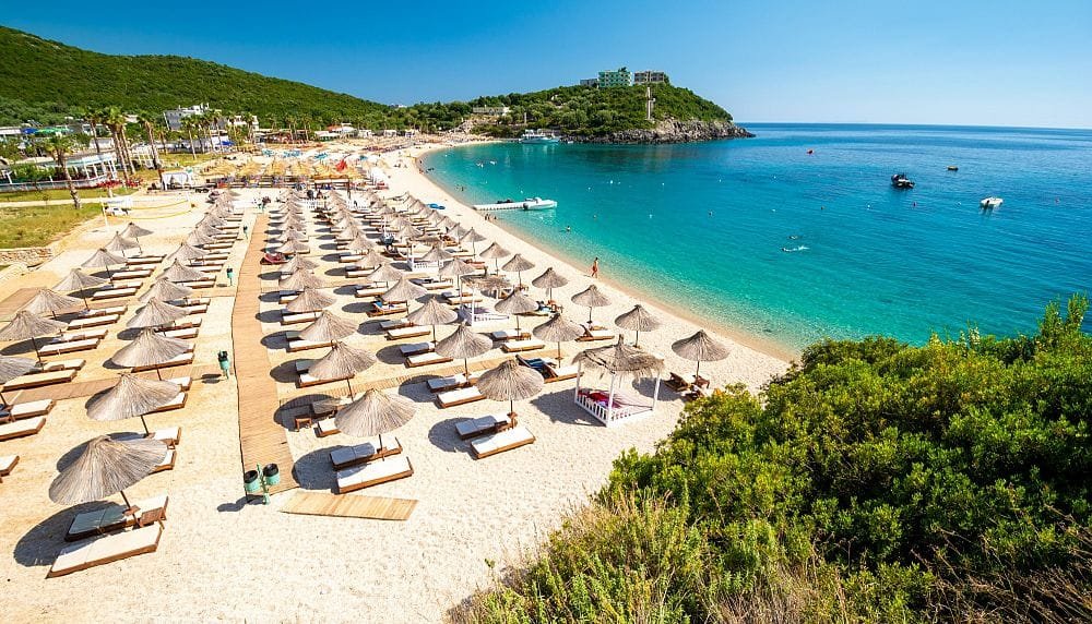 View from a Hill of Jala Beach in Vlore, Albania